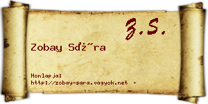 Zobay Sára névjegykártya
