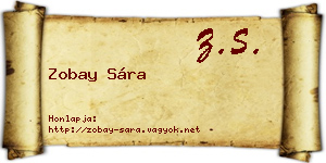 Zobay Sára névjegykártya